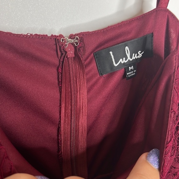 NWT Lulu’s License to Love Burgundy Maroon Lace Bodycon Sleeveless Mini Dress - Picture 7 of 11